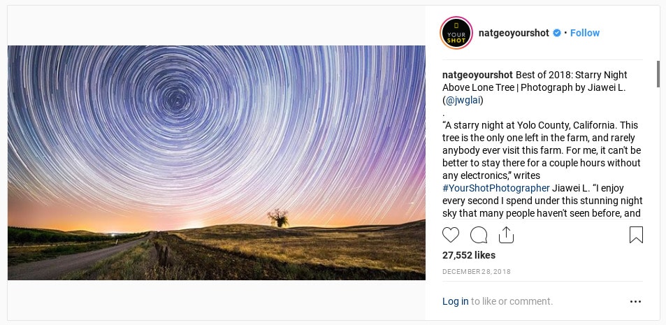 National Geographic user interaction on social media