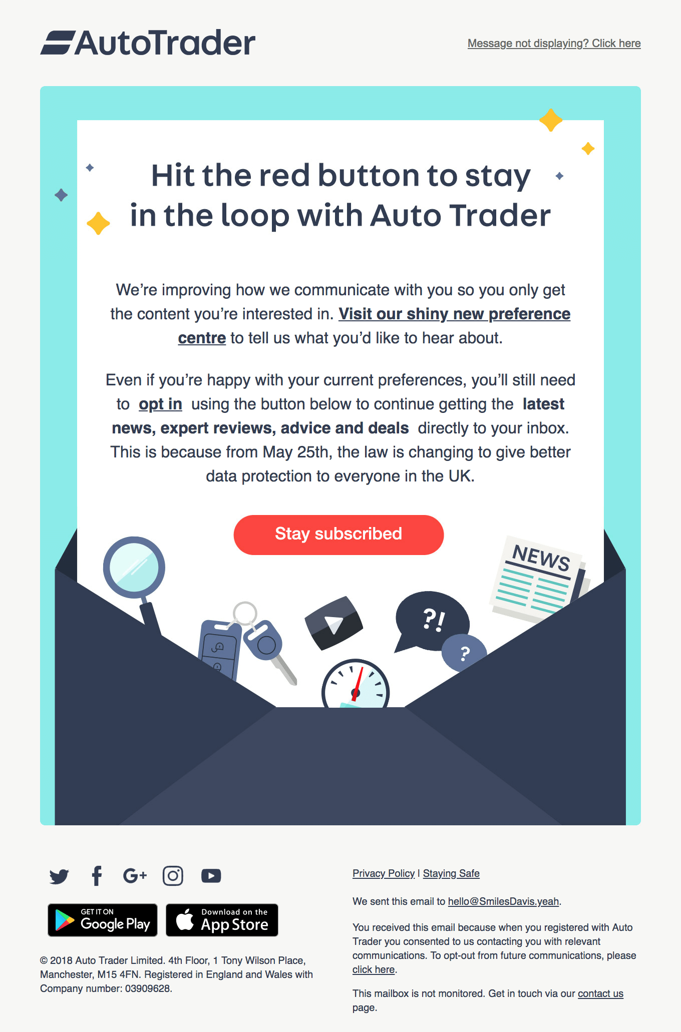 AutoTrader opt-in email example