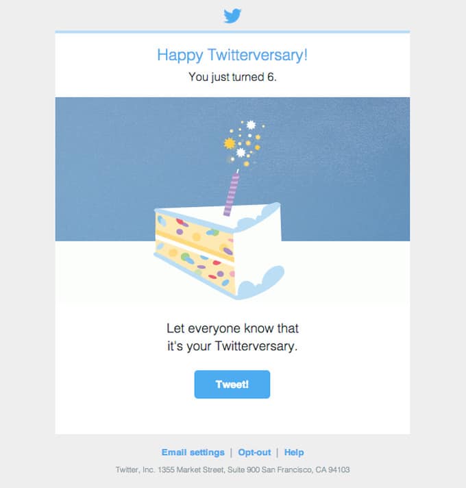 Everyone loves to celebrate anniversaries, especially their own. Beyond remembering your subscriber’s name, you can add another level of personalization by remembering essential dates in their journey with you.