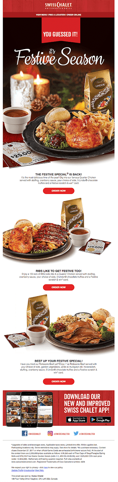 Swiss Chalet celebrates the holidays by announcing the return of their famous Festive Special meal set.