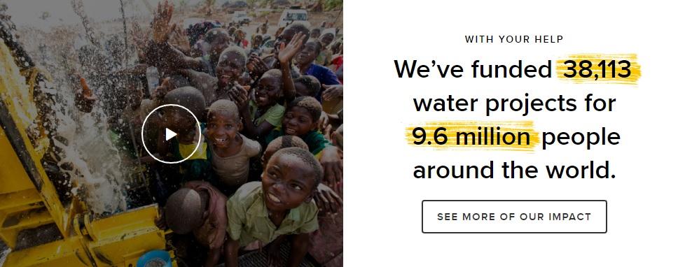 This example by Charity Water is excellent because it not only offers the reader’s a quick glance at what they’ve done but offers more details in the call to action (CTA).