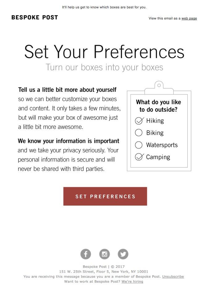 Email preference centers give your readers a chance to give you the important information you need