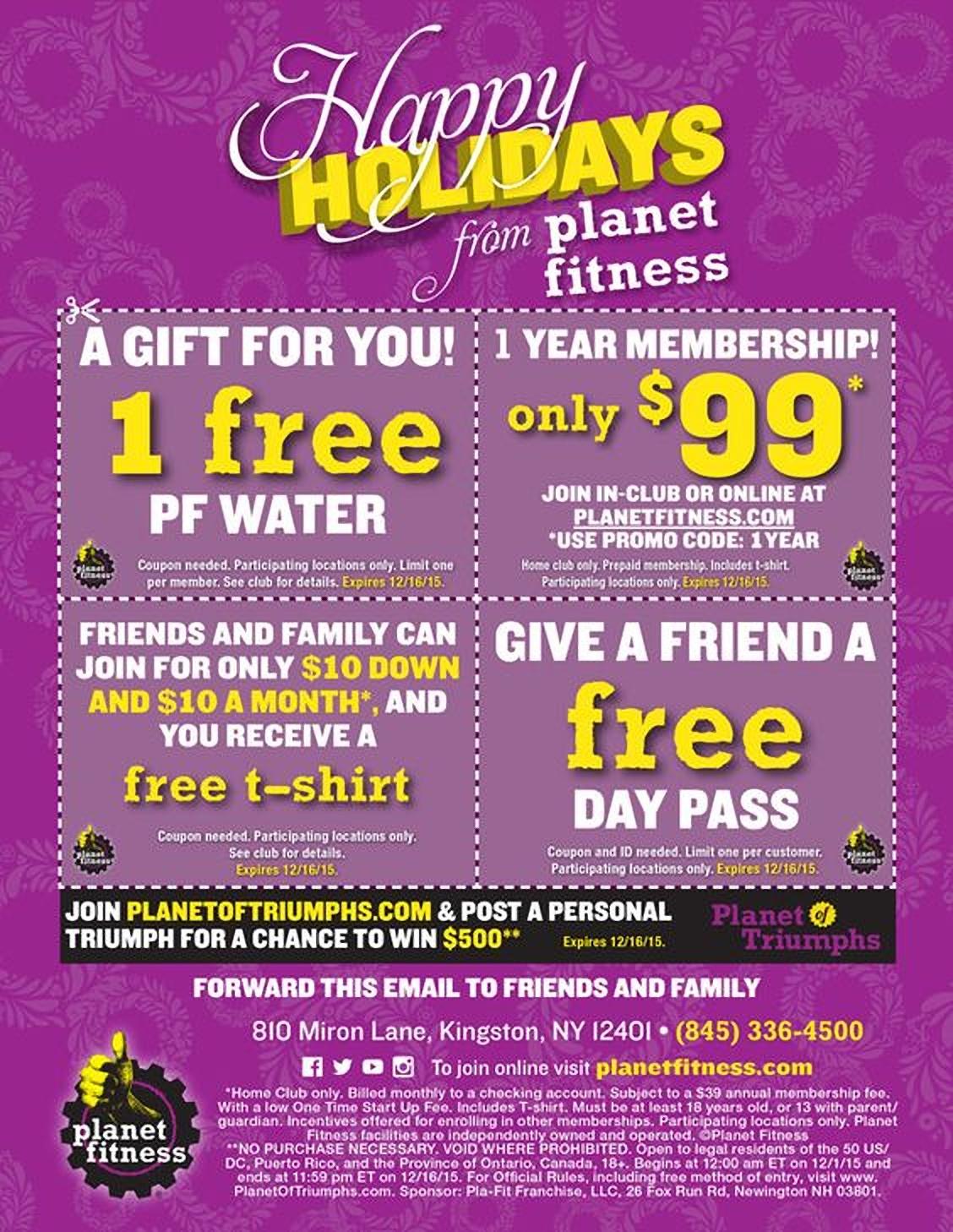 example from Planet Fitness, they offer a variety of different member exclusives for the holiday season.
