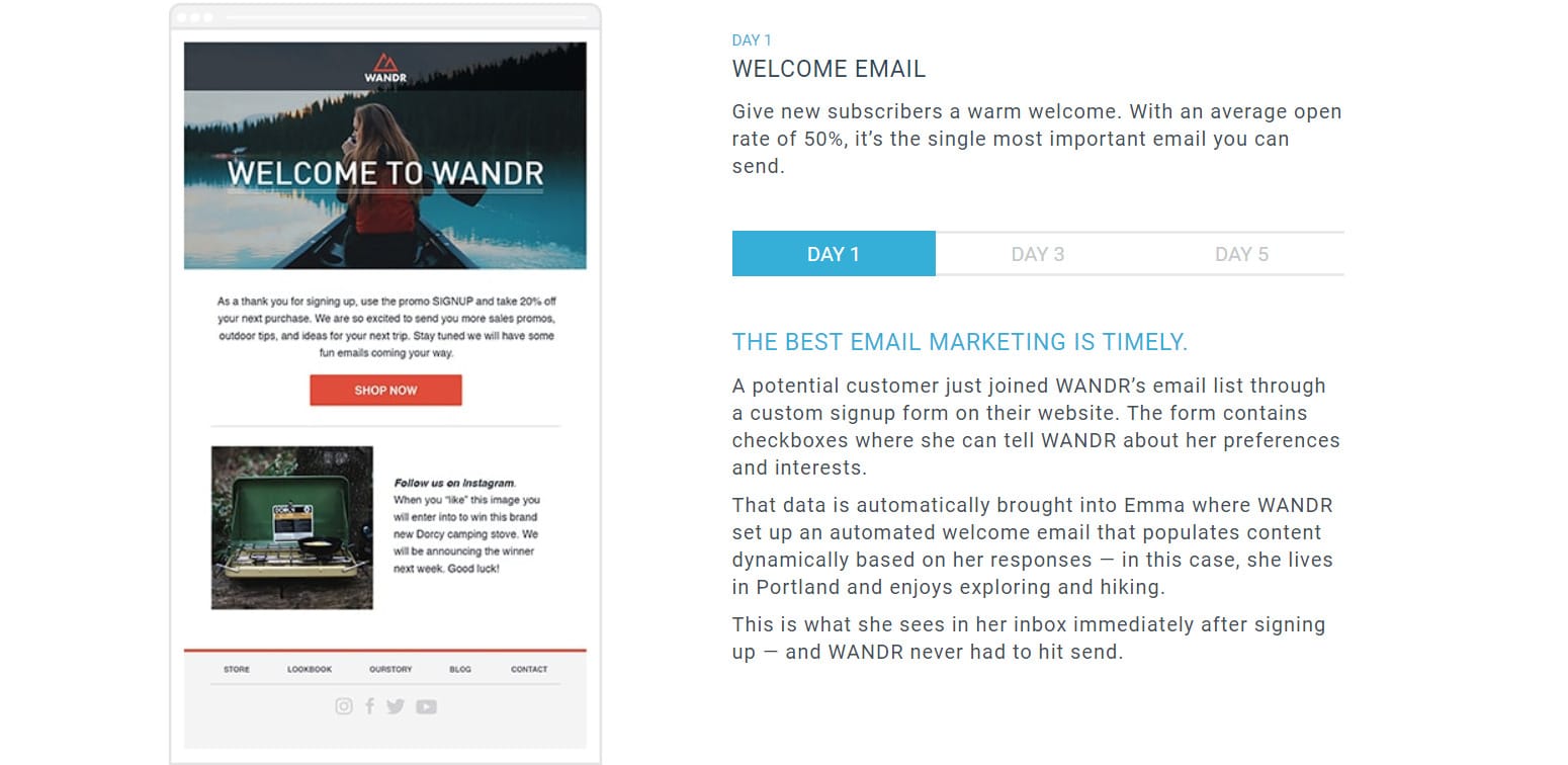Send professional-looking emails with welcome emails