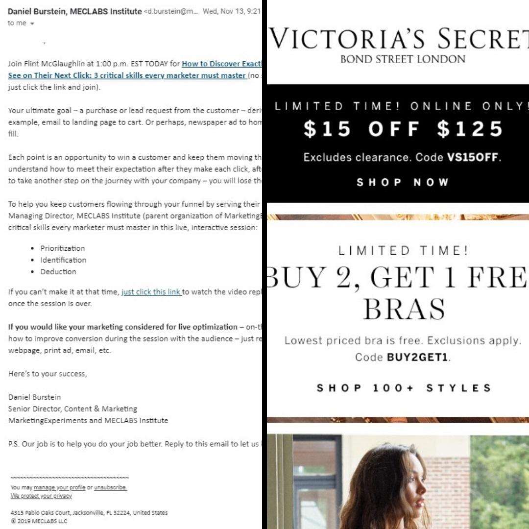Victoria's Secret email example