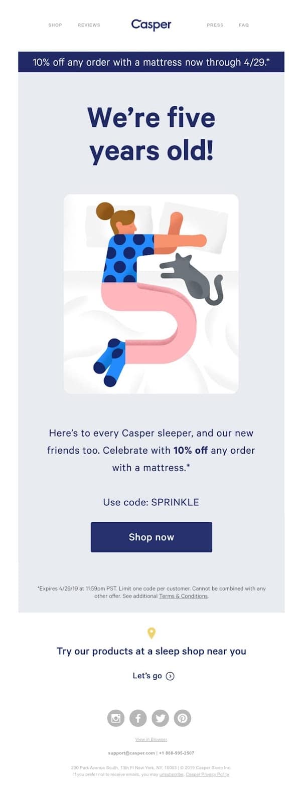 Casper email example