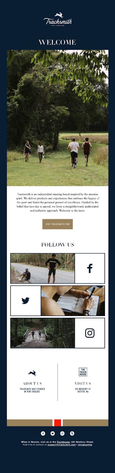 Tracksmith email example