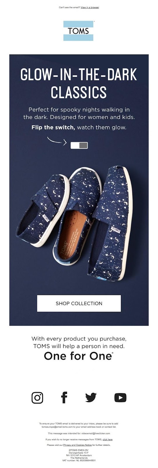 TOMs email campaign