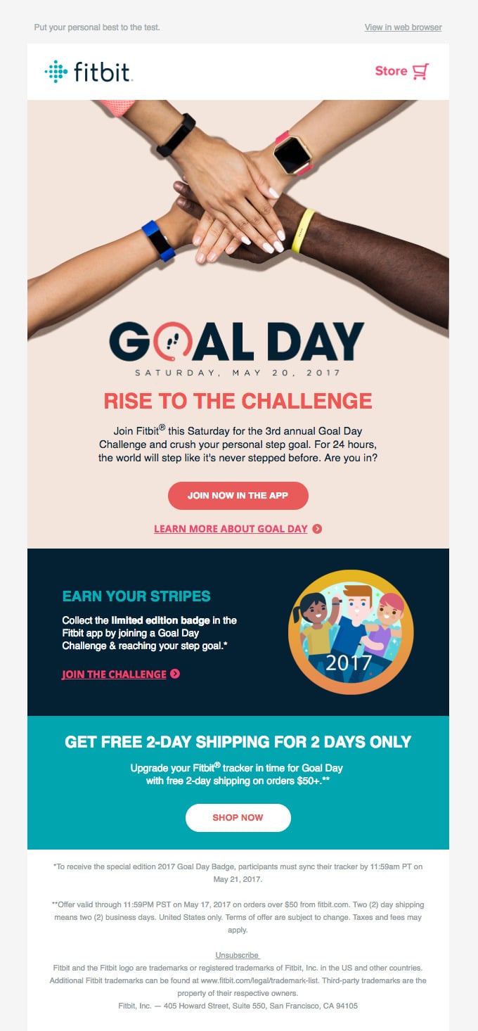 fitbit email example
