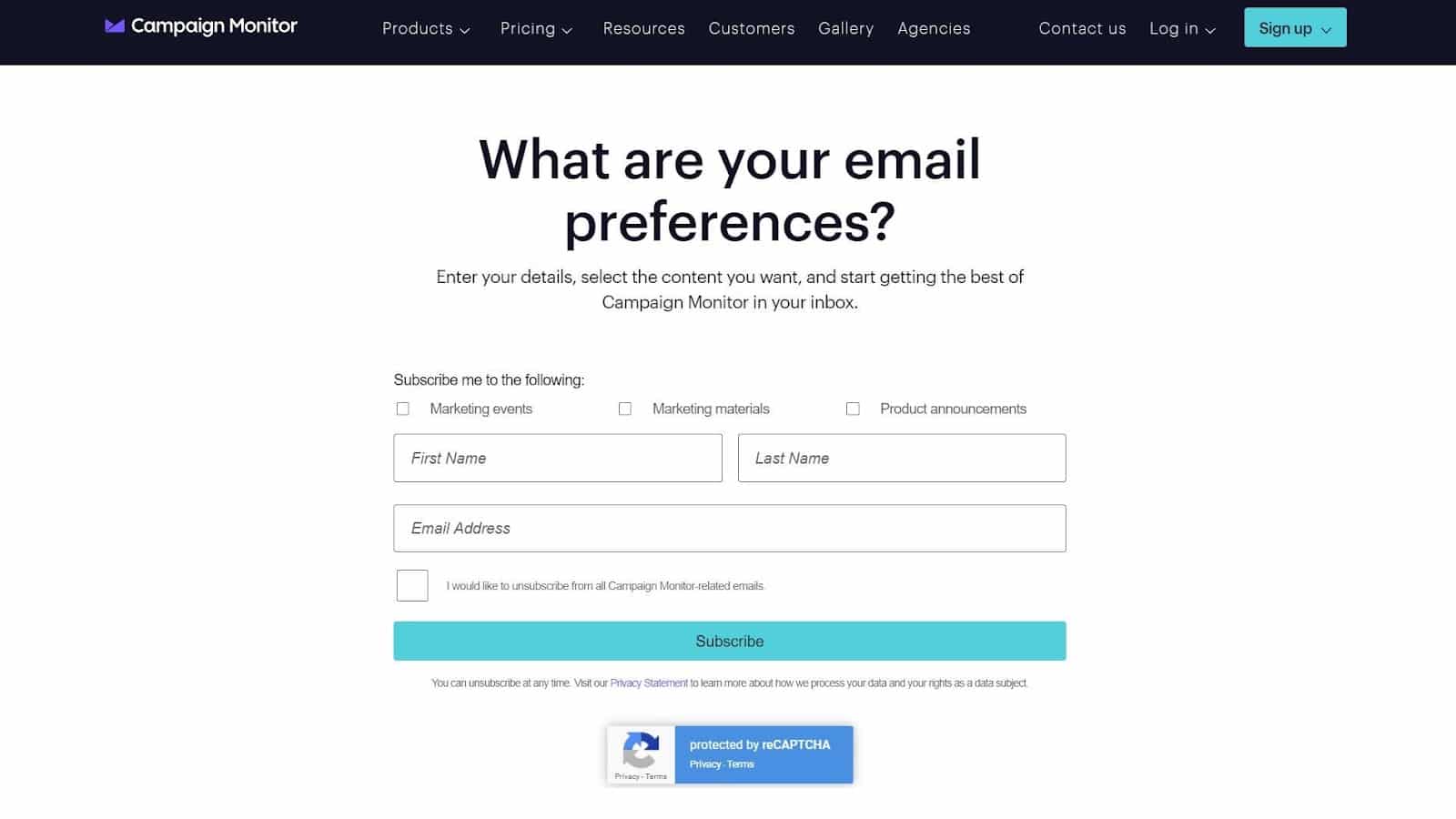 simple email sign-up examples