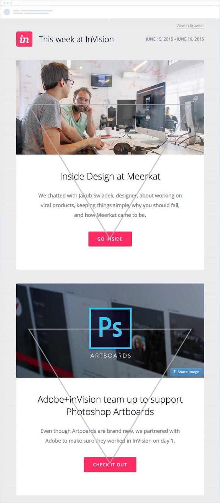 Invision email example