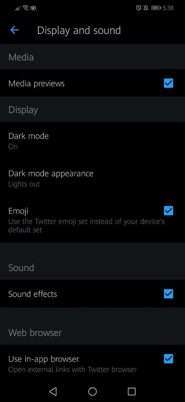 Twitter dark mode