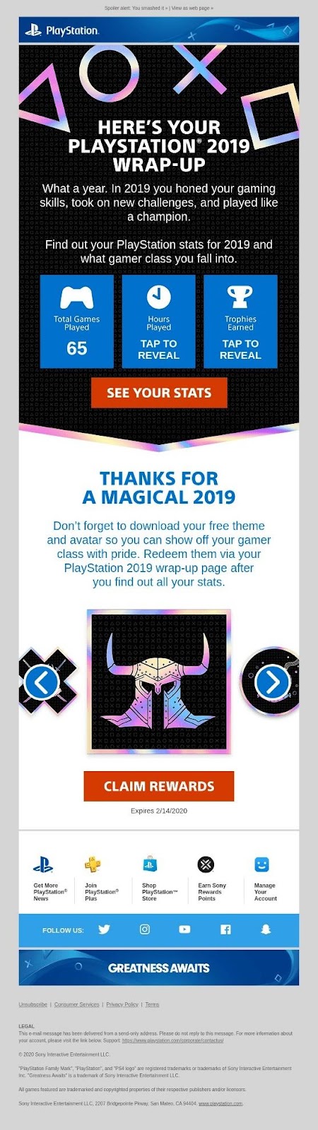 example of Playstation engaging email