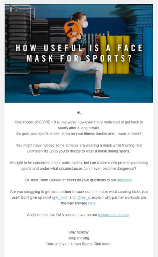 urban sports club email addresses quarantine