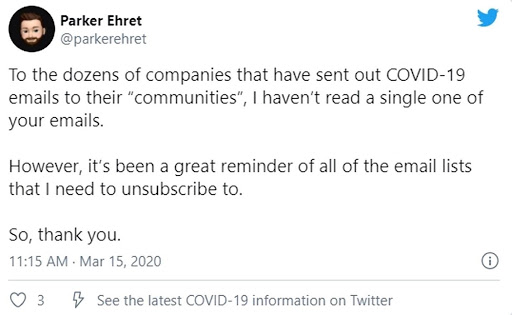 flood of covid-19 emails sparks twitter response