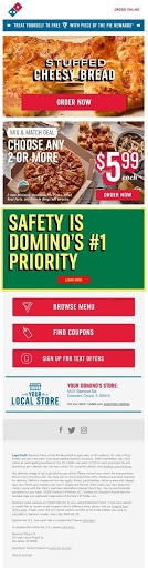 dominos scannable email example
