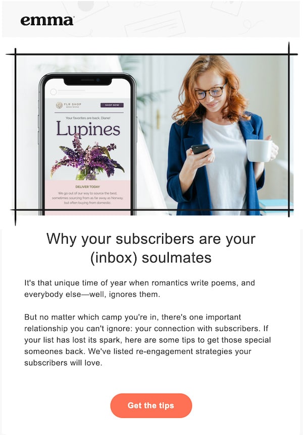 resources-email-example: Send email subscribers to relevant resources to build brand awareness.