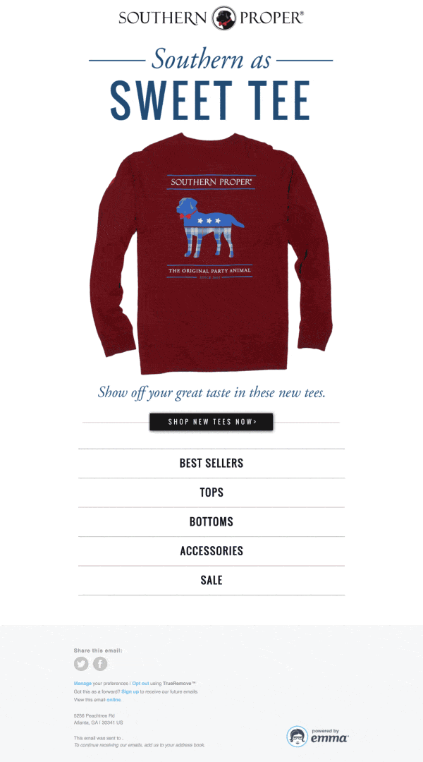 Southern Proper – Email Content with GIF