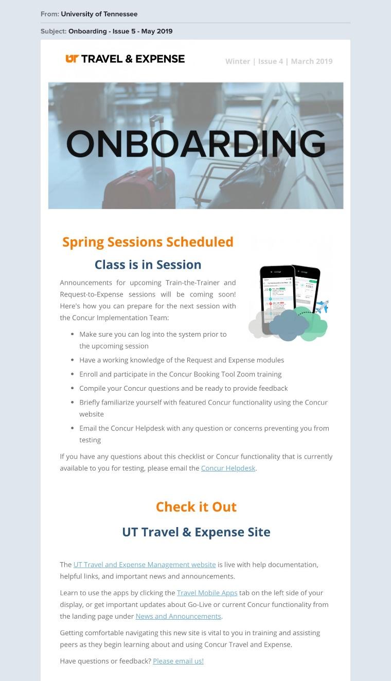 Follow the example of this welcome email to help new students transition to the University of Tennessee.