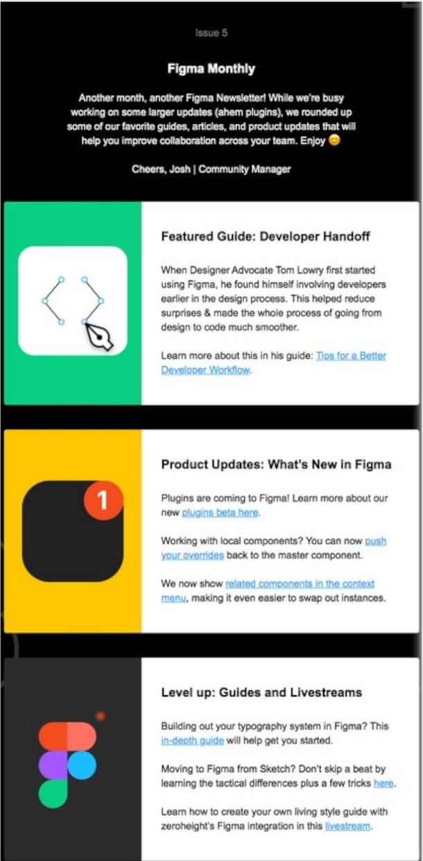 Figma monthly newsletter