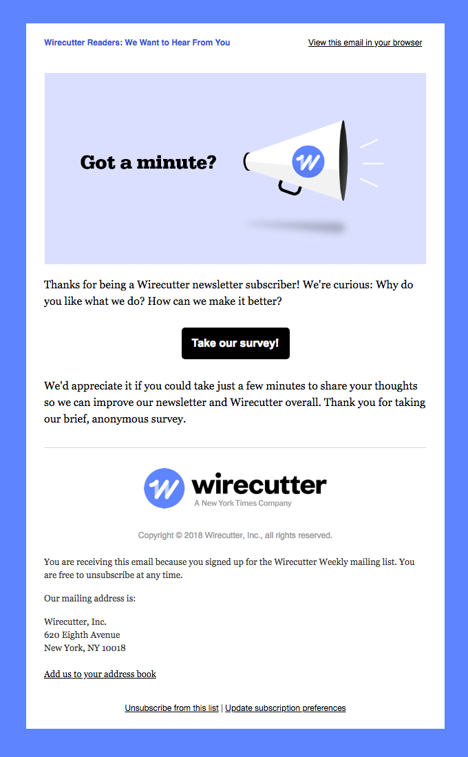 wirecutter short survey example