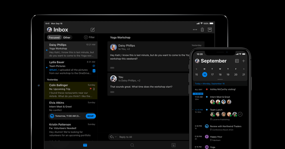 Microsoft blog dark mode