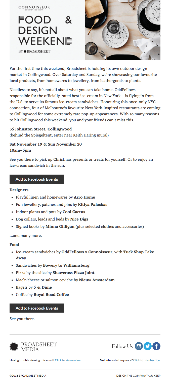 Broadsheet facebook invite link example