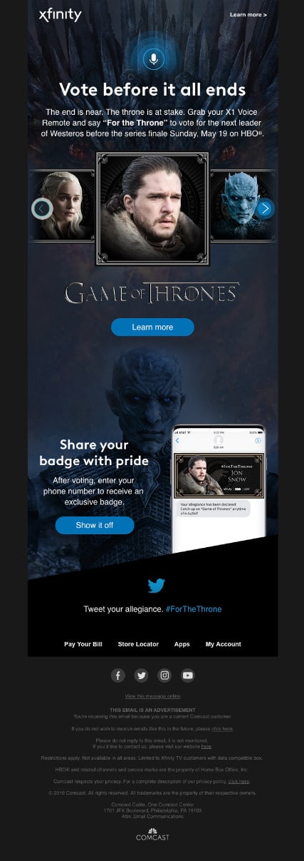 This email offers a reward that subscribers will want to share with others.