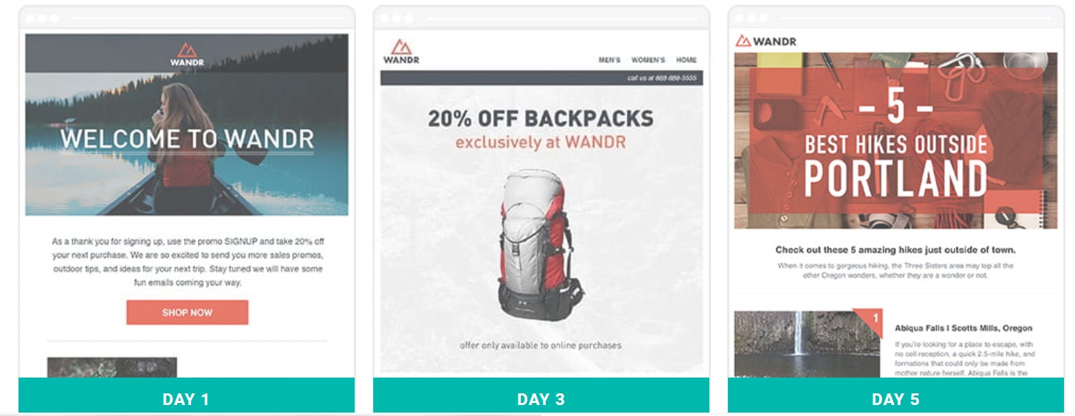 WANDR email reminder examples