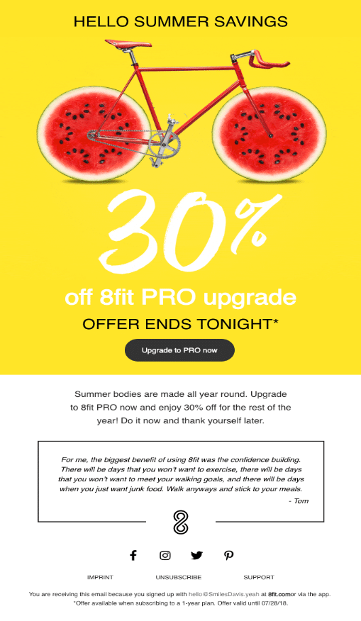 8Fit Pro email example
