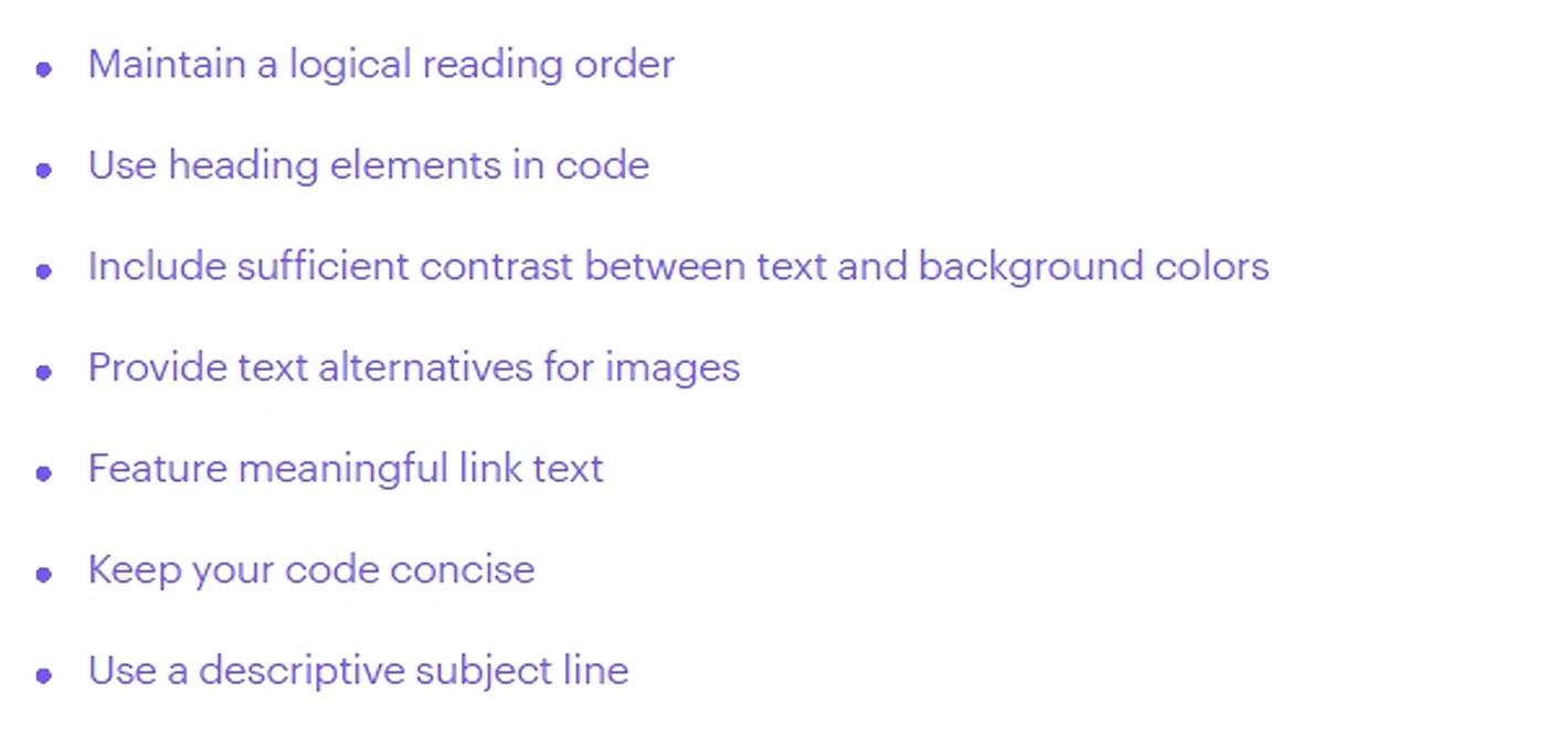 Campaign Monitor accessibility requirements
