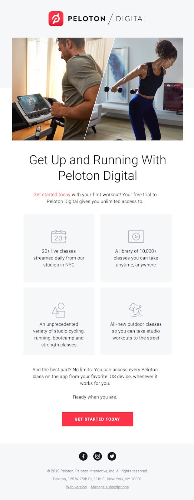 Peloton Digital ready to sweat email