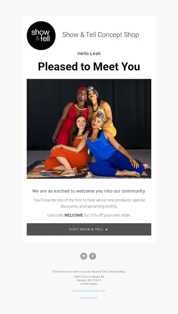 Show and Tell email