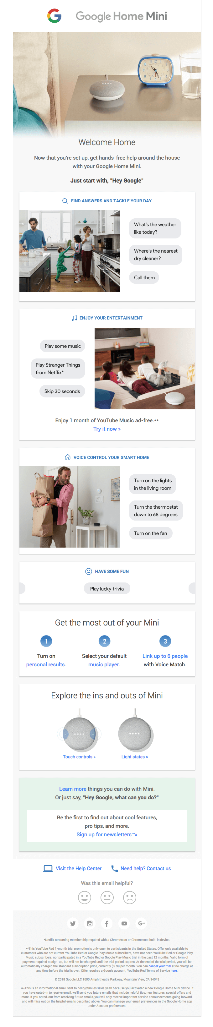 Google home mini voice activated monitors