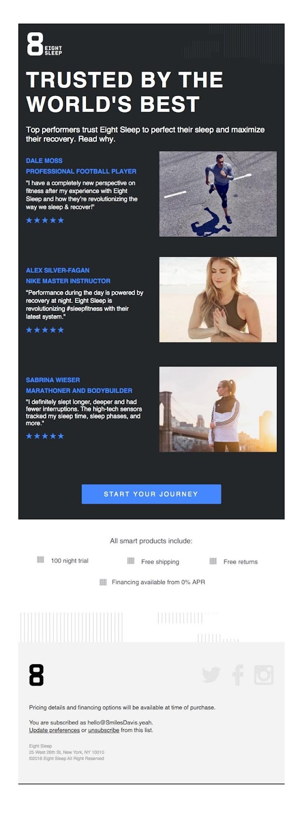 Eight Sleep email example