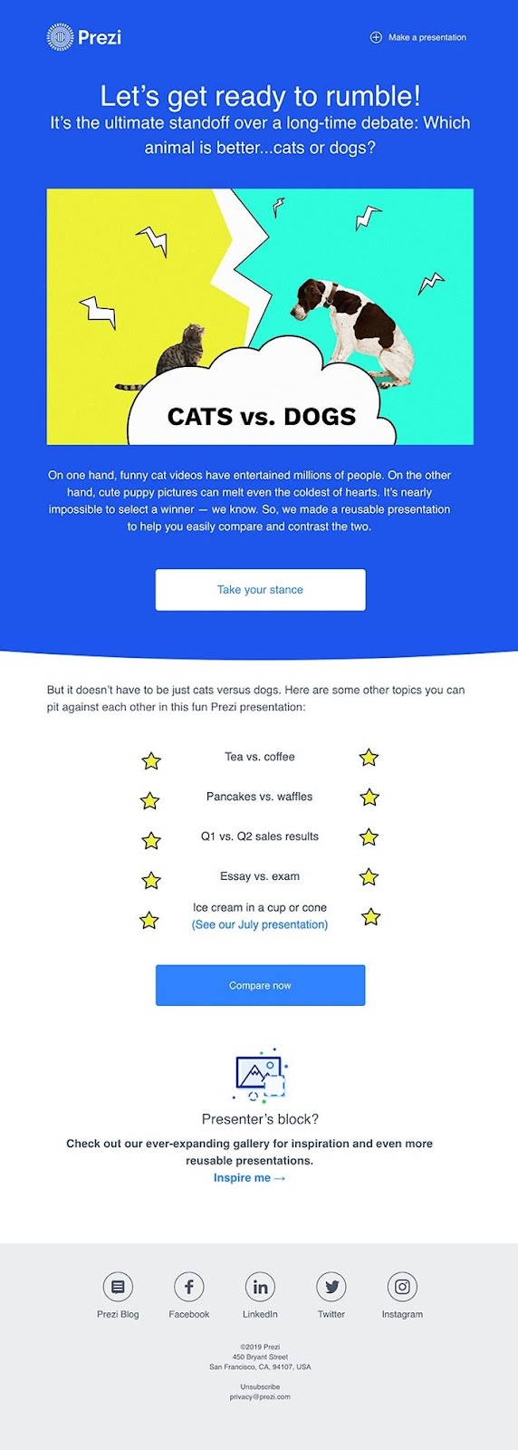 Prezi email example for reactivation