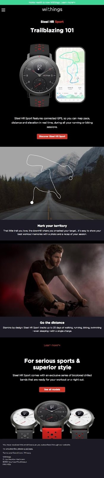 Withings email example