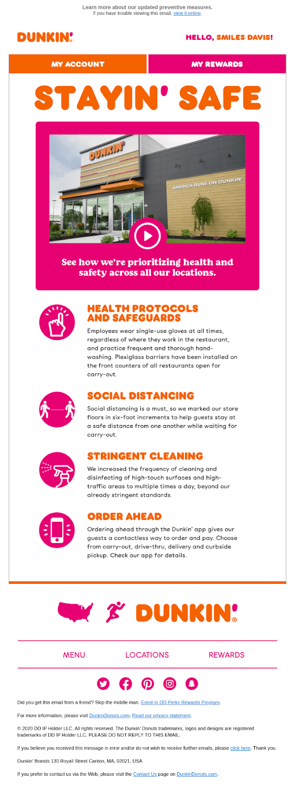 pandemic safety email example