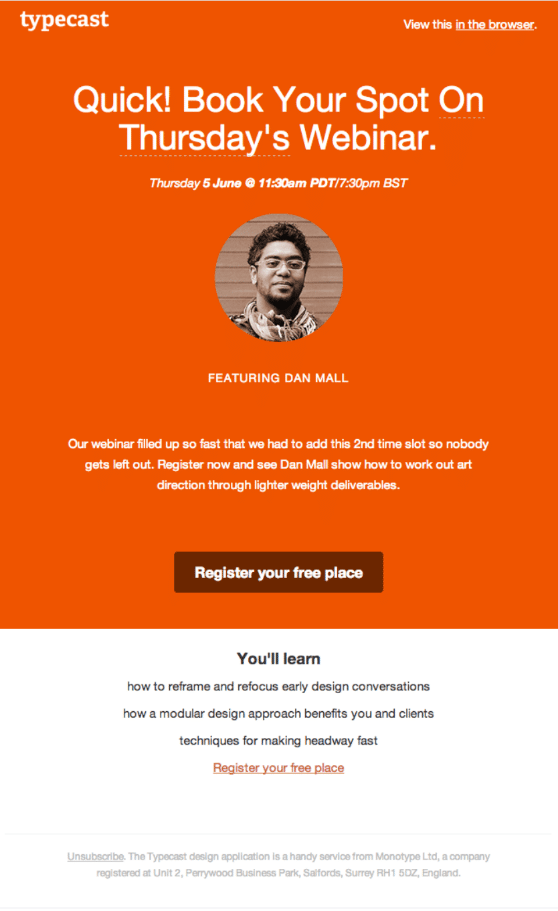 typecast email example