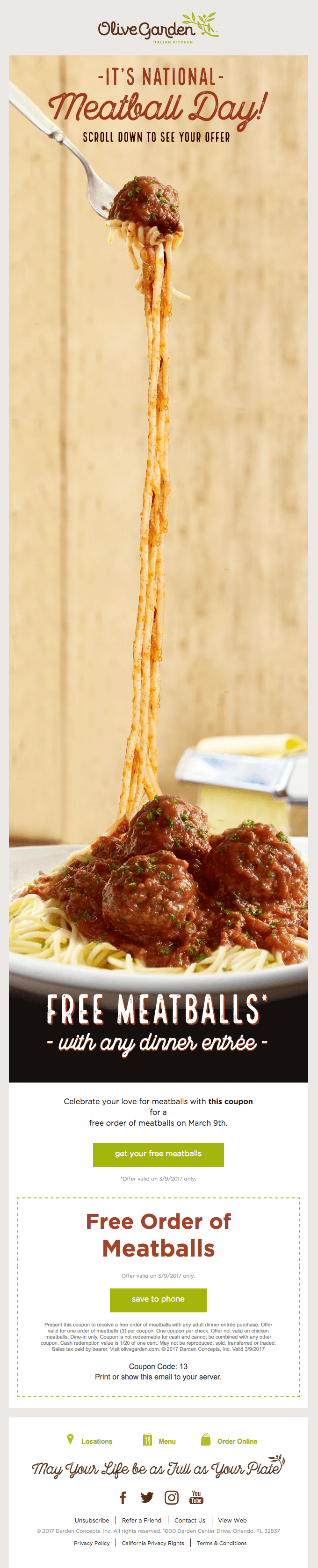 Olive Garden loyalty program