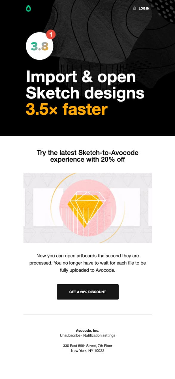 Sketch automated product email