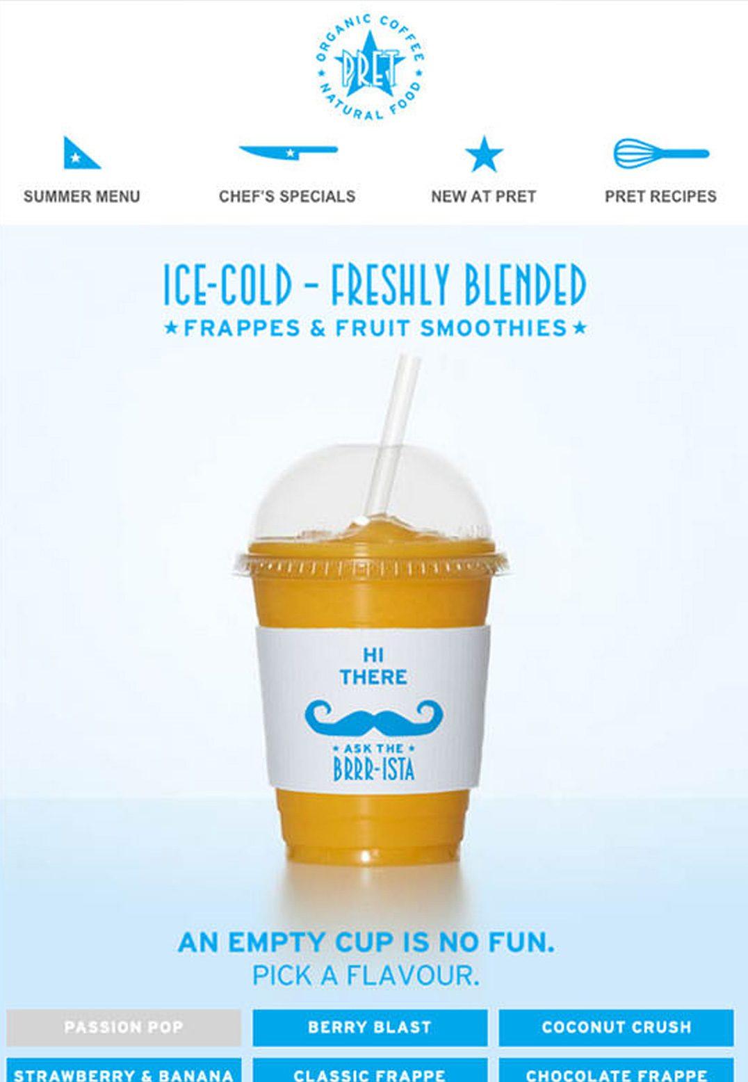 Here’s an example of a franchise offering promotions in a way that keeps branding consistent—Pret A Manger.