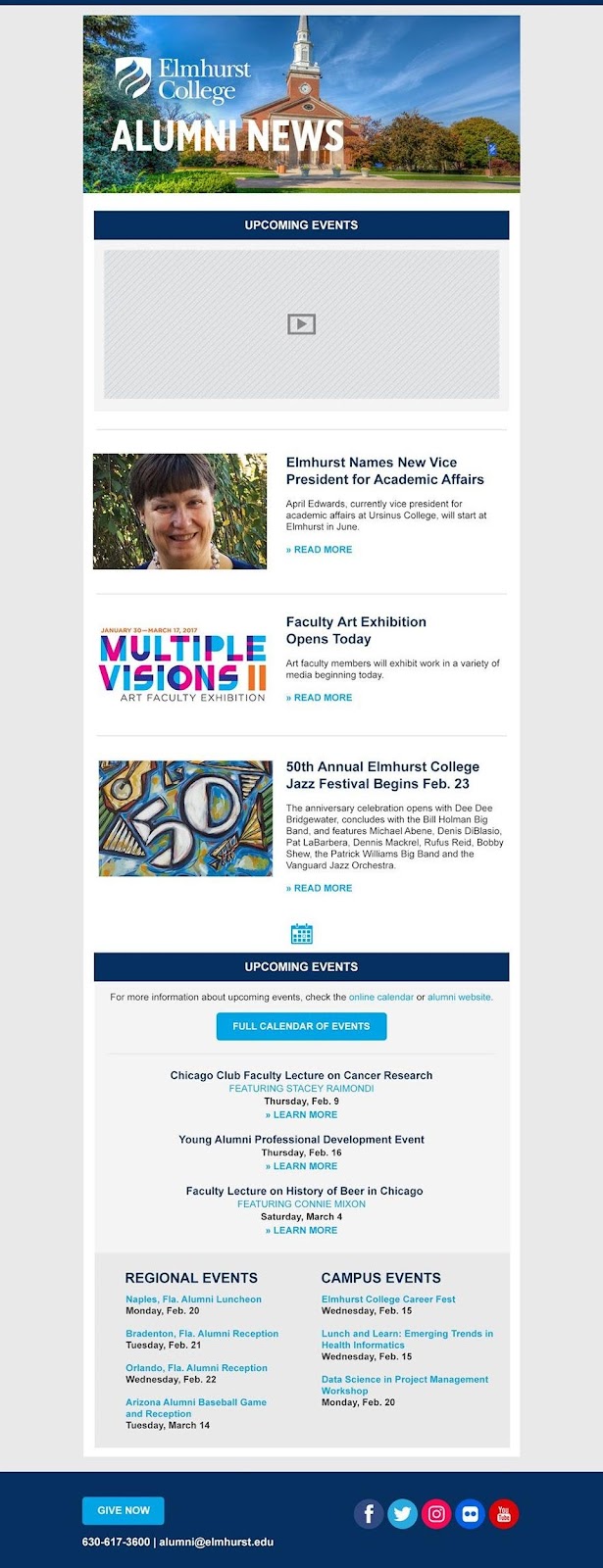 Elmhurst College email example