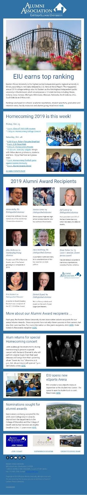 Alumni Association email example