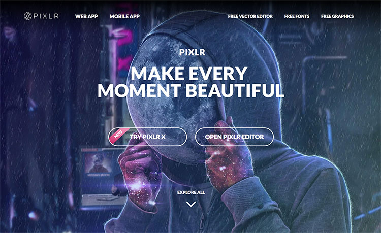 Pixlr offers paid and free options. But even the paid services are cheaper than those of Adobe and Photoshop.