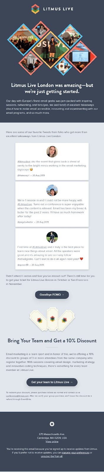 Litmus Live special event email