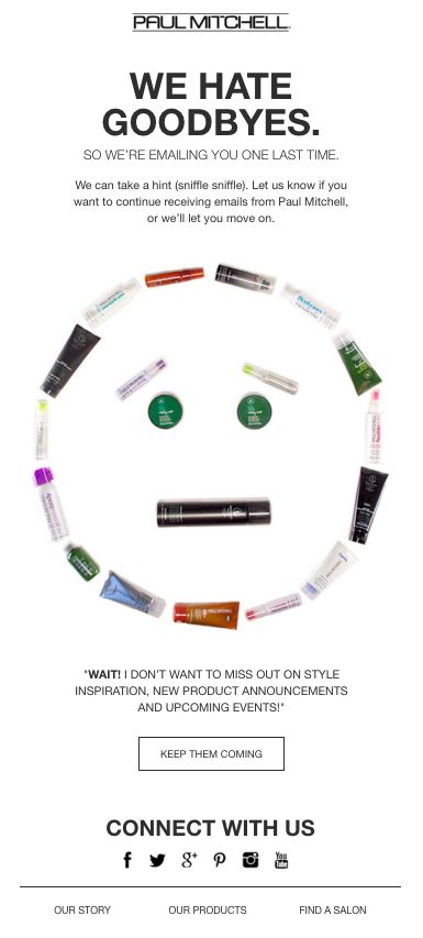 Paul Mitchell re-engage dormant subscribers