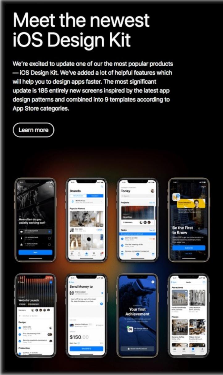 Apple email example for iOS Design Kit