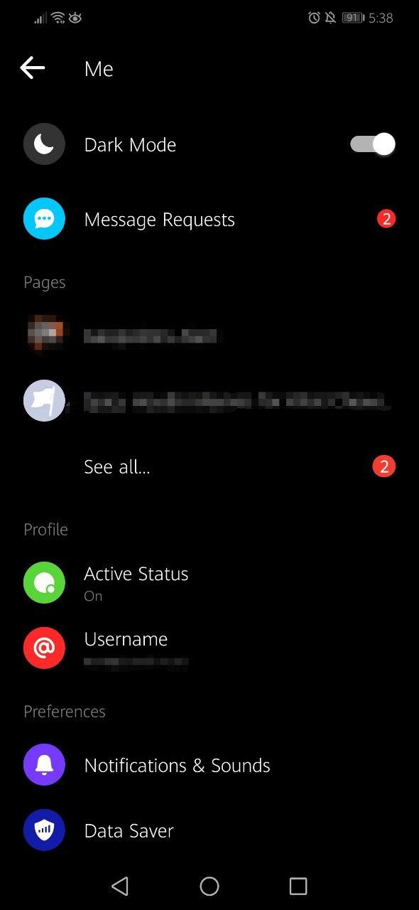Facebook and reddit dark mode