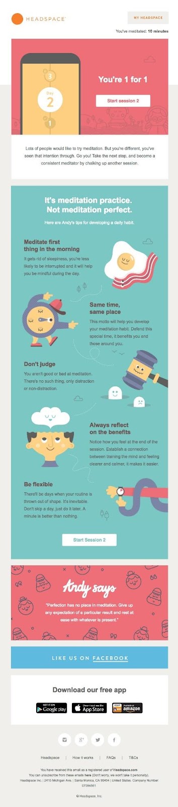 Headspace newsletter